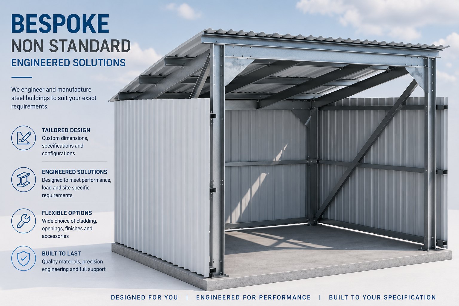 Overseas & Specialist Steel Buildings commercial bespoke non standard engineered steel solutions