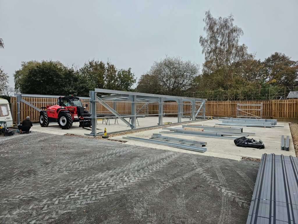 Steel Building Gallery commercial low eaves steel building frame erection