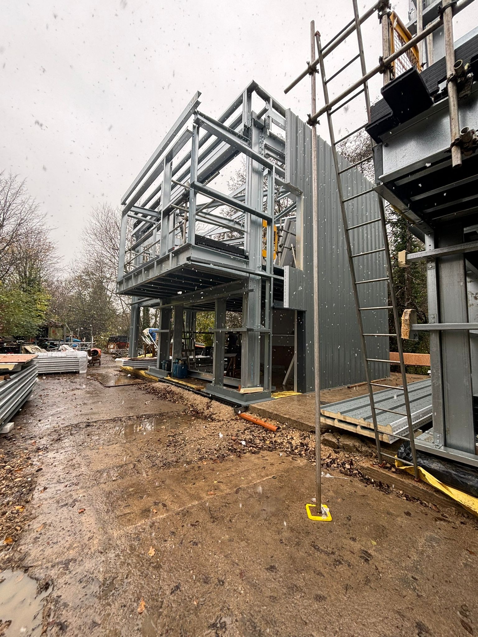 Steel Building Gallery commercial multi storey steel building frame cladding progress