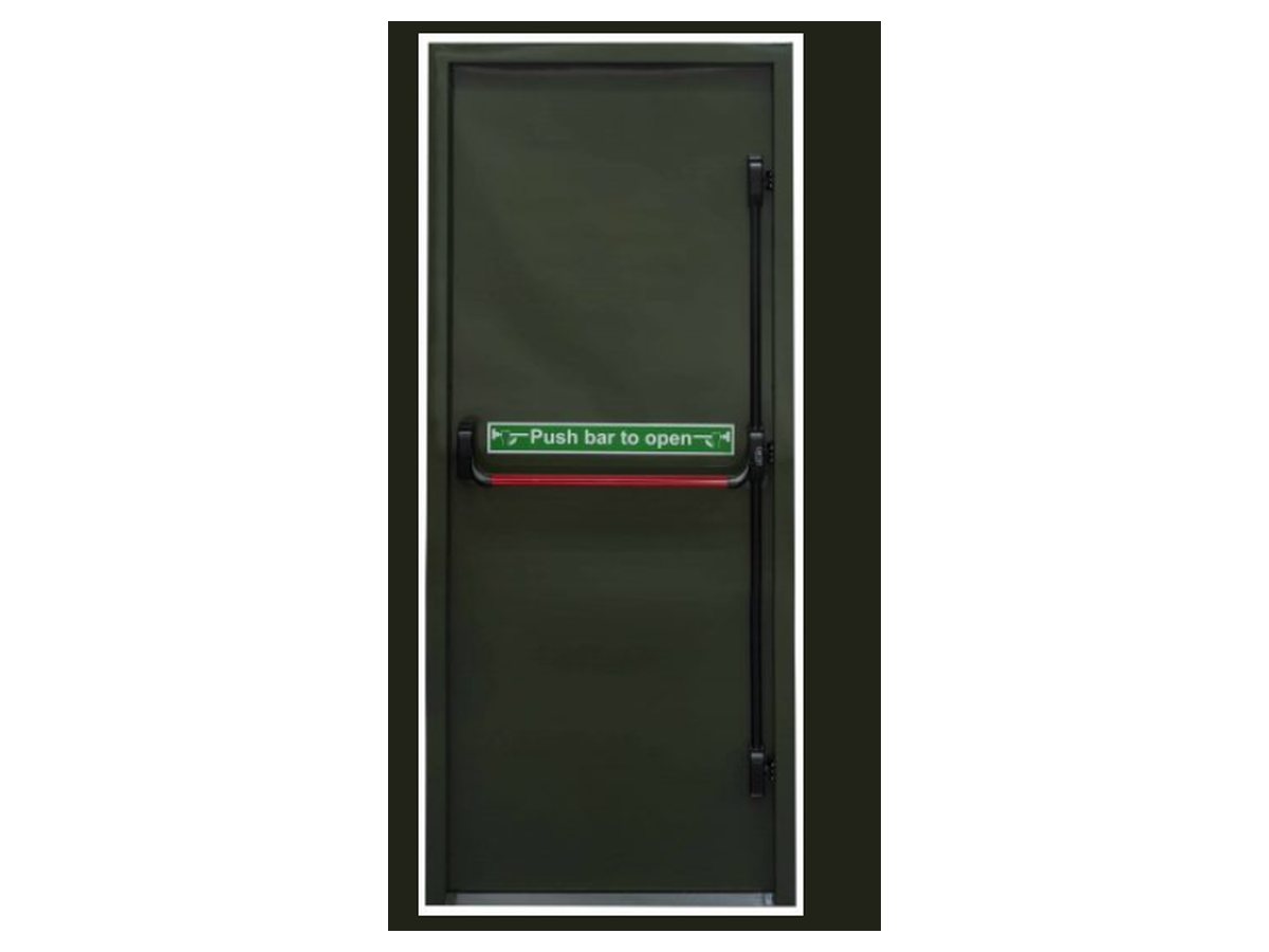 esb emergency exit push bar steel door