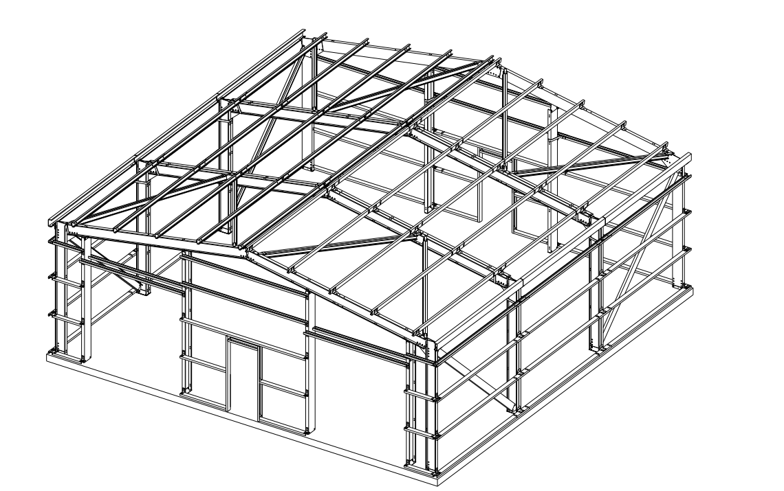 frame capture gable 2x door 3 bay