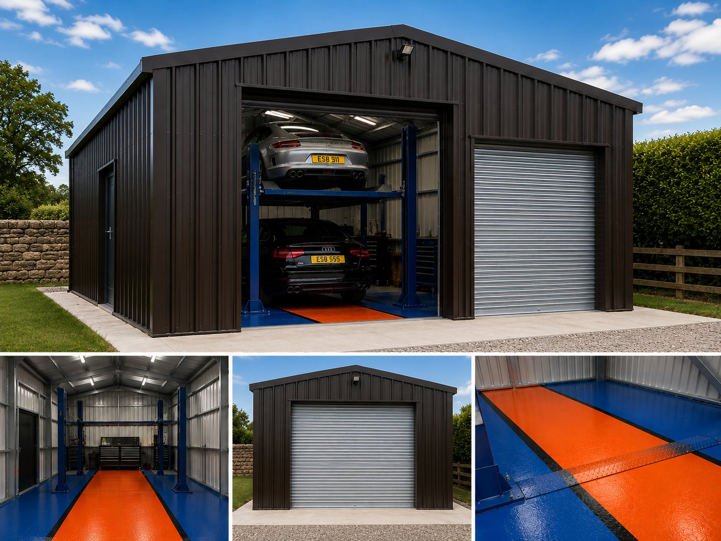domestic car lift steel garage workshop