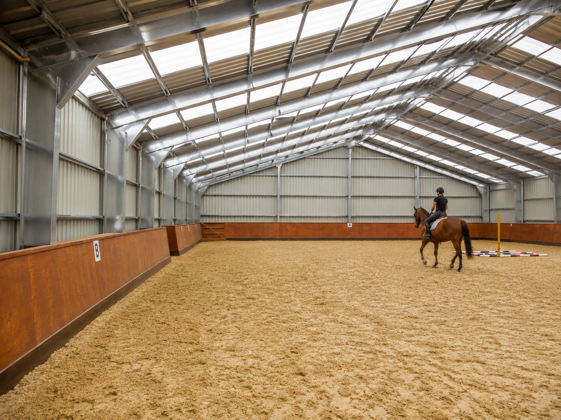 equestrian indoor riding arena horse and rider