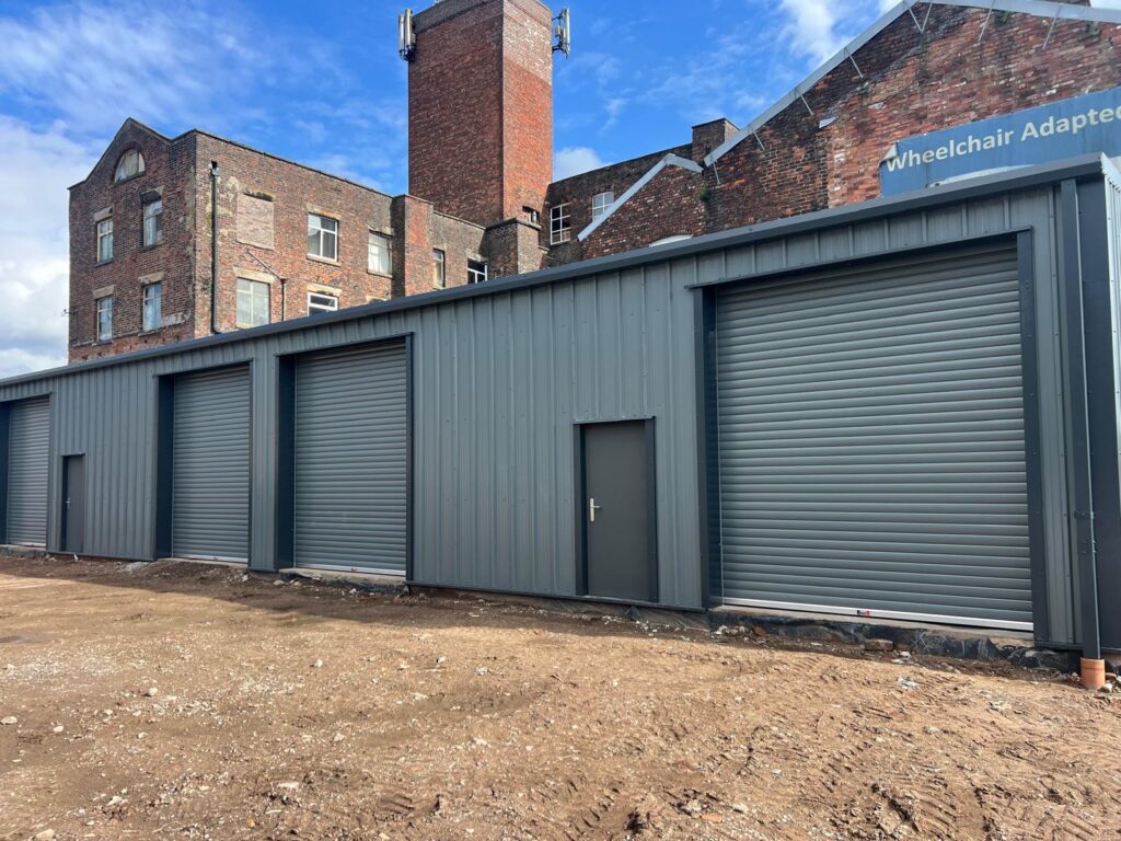 Steel Building Gallery commercial multi bay steel workshop frame erection