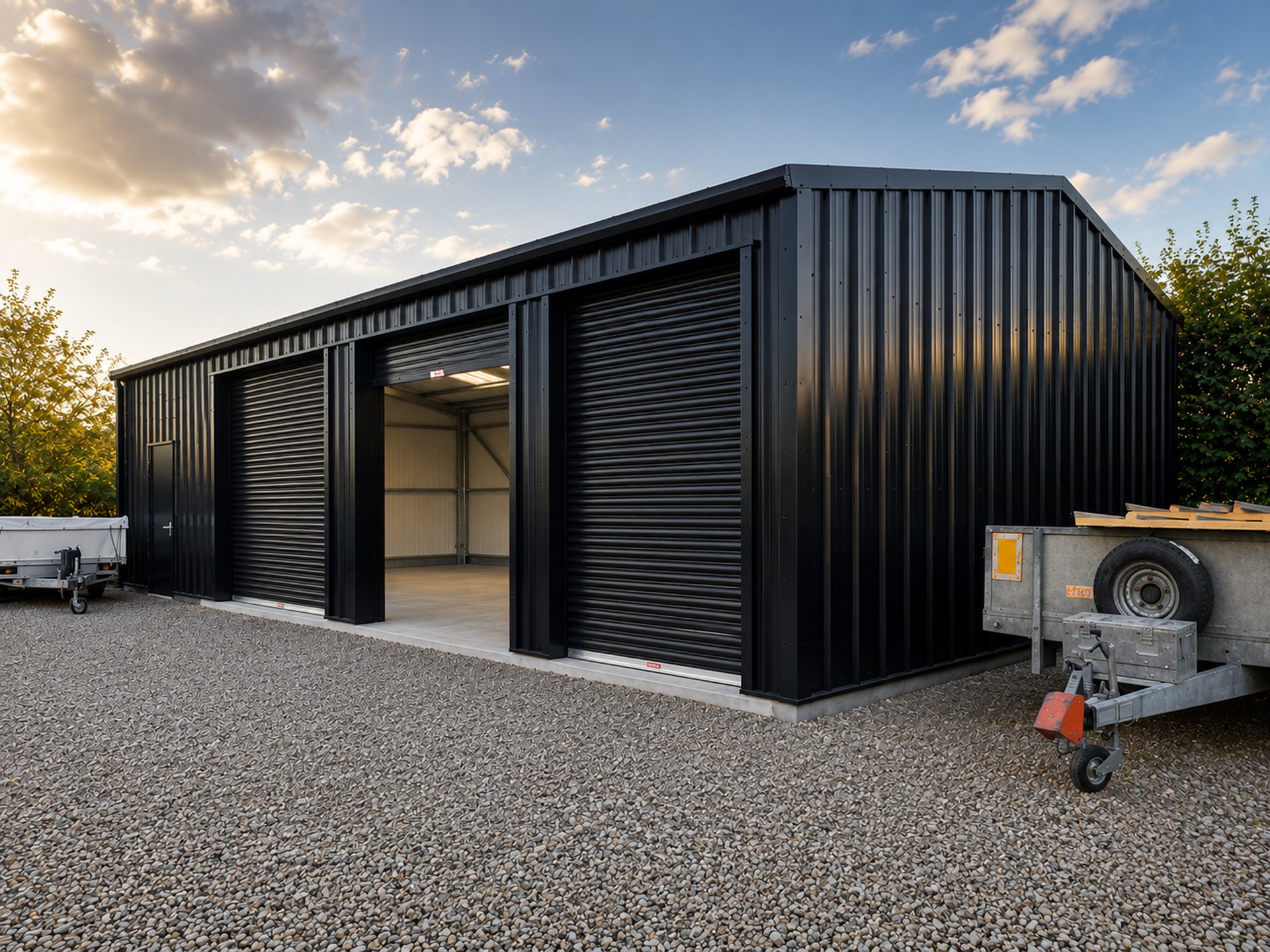 commercial steel workshop roller shutter bays